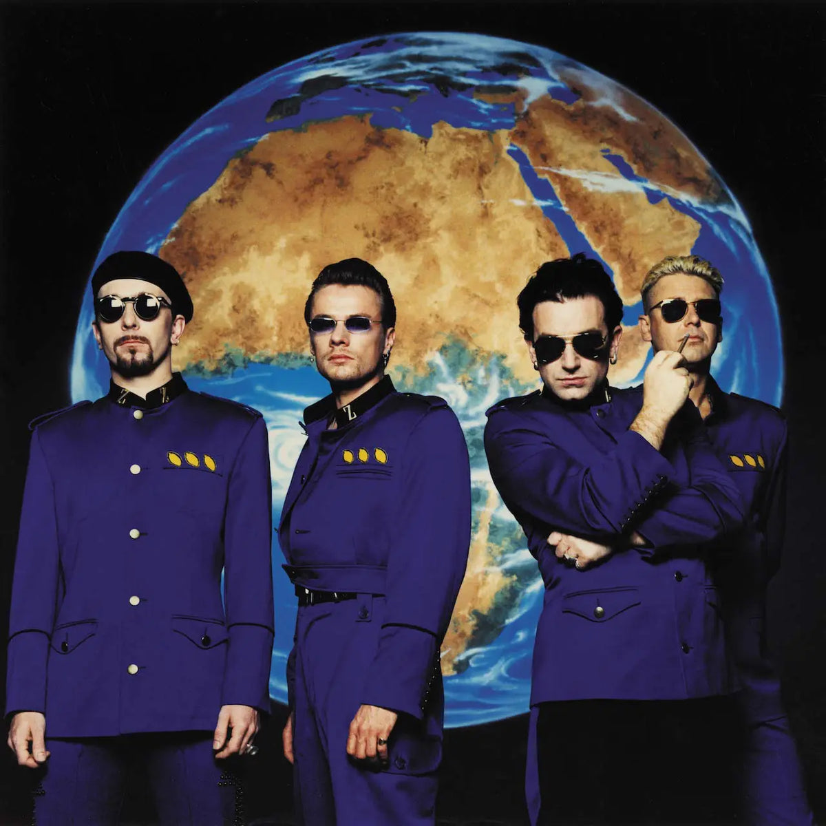 U2 photographed during the Zooropa era. Credit: Anton Corbijn.